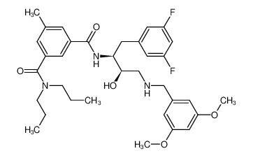 N1-{(1S,2R)-1-(3,5-difluorobenzyl)-3-[(3,5-dimethoxybenzyl)amino]-2-hydroxypropyl}-5-methyl-N3,N3-dipropylisophthalamide_388063-55-6