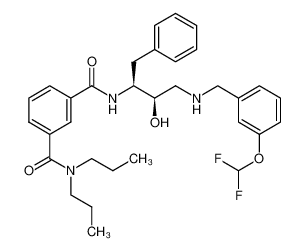 N1-((1S,2R)-1-benzyl-3-{[3-(difluoromethoxy)benzyl]amino}-2-hydroxypropyl)-N3,N3-dipropylisophthalamide_388063-98-7