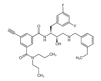N1-{(1S,2R)-1-(3,5-difluorobenzyl)-3-[(3-ethylbenzyl)amino]-2-hydroxypropyl}-5-ethynyl-N3,N3-dipropylisophthalamide_388065-54-1