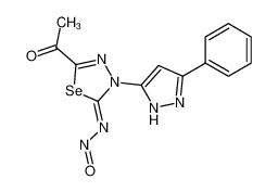 N-(5-acetyl-3-(3-phenyl-1H-pyrazol-5-yl)-1,3,4-selenadiazol-2(3H)-ylidene)nitrous amide_388076-39-9