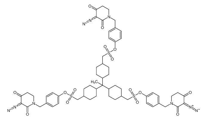 Cyclohexanemethanesulfonic acid, 4,4',4'-ethylidynetris-,tris[4-[(3-diazo-2,4-dioxo-1-piperidinyl)methyl]phenyl] ester_388078-94-2