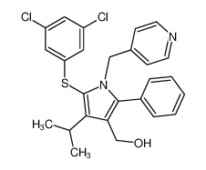 (5-((3,5-dichlorophenyl)thio)-4-isopropyl-2-phenyl-1-(pyridin-4-ylmethyl)-1H-pyrrol-3-yl)methanol_388113-03-9