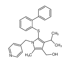 (5-([1,1'-biphenyl]-2-ylthio)-4-isopropyl-2-methyl-1-(pyridin-4-ylmethyl)-1H-pyrrol-3-yl)methanol_388113-82-4
