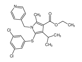 ethyl 5-((3,5-dichlorophenyl)thio)-4-isopropyl-2-methyl-1-(pyridin-4-ylmethyl)-1H-pyrrole-3-carboxylate_388113-96-0