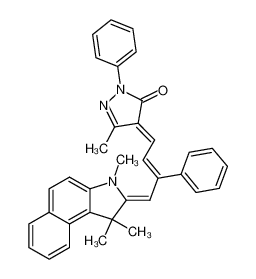 5-methyl-2-phenyl-4-[3-phenyl-4-(1,1,3-trimethyl-1,3-dihydro-benzo[e]indol-2-ylidene)-but-2-enylidene]-2,4-dihydro-pyrazol-3-one_38839-67-7