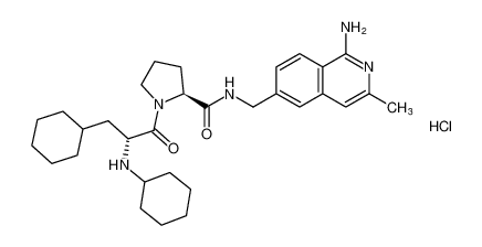 (S)-N-((1-amino-3-methylisoquinolin-6-yl)methyl)-1-((R)-3-cyclohexyl-2-(cyclohexylamino)propanoyl)pyrrolidine-2-carboxamide hydrochloride_388589-91-1