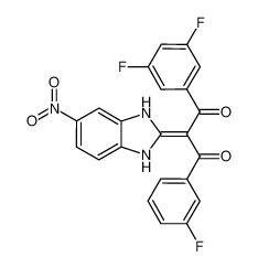 1-(3,5-difluorophenyl)-3-(3-fluorophenyl)-2-(5-nitro-1,3-dihydro-2H-benzo[d]imidazol-2-ylidene)propane-1,3-dione_388595-47-9