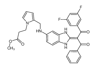 methyl 3-(2-(((2-(1-(3,5-difluorophenyl)-1,3-dioxo-3-phenylpropan-2-ylidene)-2,3-dihydro-1H-benzo[d]imidazol-5-yl)amino)methyl)-1H-pyrrol-1-yl)propanoate_388597-55-5