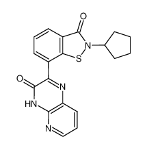 2-(2-cyclopentyl-3-oxo-2,3-dihydro-1,2-benzisothiazol-7-yl)pyrido[2,3-b]pyrazin-3(4H)-one_388612-33-7
