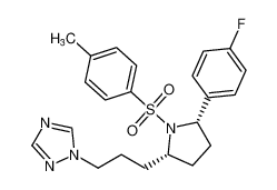 1-(3-((2S,5S)-5-(4-fluorophenyl)-1-tosylpyrrolidin-2-yl)propyl)-1H-1,2,4-triazole_388615-30-3