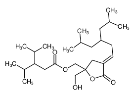 (E)-(2-(hydroxymethyl)-4-(3-isobutyl-5-methylhexylidene)-5-oxotetrahydrofuran-2-yl)methyl 3-isopropyl-4-methylpentanoate_388621-73-6