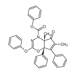 6,7a-dimethyl-7-oxo-3-phenoxy-4a,5-diphenyl-(4ar,7ac)-7,7a-dihydro-4aH-cyclopenta[1,3,4]oxadiazine-1-carboxylic acid phenyl ester_38864-14-1