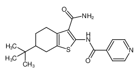 N-(6-(tert-butyl)-3-carbamoyl-4,5,6,7-tetrahydrobenzo[b]thiophen-2-yl)isonicotinamide_389080-71-1