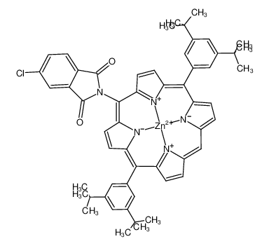 [Zn(C4H2NC(C6H3(t-Bu)2)C4H2NC(4-chlorophthalimide)C4H2NC(C6H3(t-Bu)2)C4H2NCH)]_389087-42-7