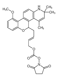 2,5-Pyrrolidinedione,1-[[[[(2E)-4-(2,5-dihydro-10-methoxy-2,2,4-trimethyl-1H-[1]benzopyrano[3,4-f]quinolin-5-yl)-2-butenyl]oxy]carbonyl]oxy]-_389090-70-4