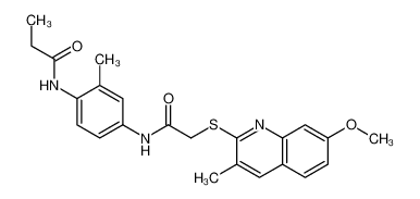 N-[4-[[2-(7-methoxy-3-methylquinolin-2-yl)sulfanylacetyl]amino]-2-methylphenyl]propanamide_3891-47-2
