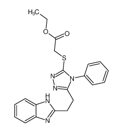 ethyl 2-[[5-[2-(1H-benzimidazol-2-yl)ethyl]-4-phenyl-1,2,4-triazol-3-yl]sulfanyl]acetate_38911-89-6