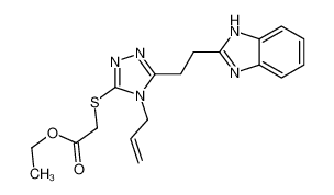 ethyl 2-[[5-[2-(1H-benzimidazol-2-yl)ethyl]-4-prop-2-enyl-1,2,4-triazol-3-yl]sulfanyl]acetate_38911-94-3