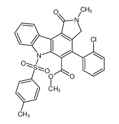 methyl 4-(2-chlorophenyl)-2-methyl-1-oxo-6-tosyl-1,2,3,6-tetrahydropyrrolo[3,4-c]carbazole-5-carboxylate_389118-20-1