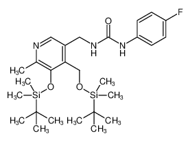 1-((5-((tert-butyldimethylsilyl)oxy)-4-(((tert-butyldimethylsilyl)oxy)methyl)-6-methylpyridin-3-yl)methyl)-3-(4-fluorophenyl)urea_389137-15-9