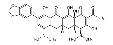 (4S,4aS,5aR,12aS)-9-(benzo[d][1,3]dioxol-5-yl)-4,7-bis(dimethylamino)-3,10,12,12a-tetrahydroxy-1,11-dioxo-1,4,4a,5,5a,6,11,12a-octahydrotetracene-2-carboxamide_389139-22-4
