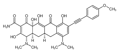 (4S,4aS,5aR,12aS)-4,7-bis(dimethylamino)-3,10,12,12a-tetrahydroxy-9-((4-methoxyphenyl)ethynyl)-1,11-dioxo-1,4,4a,5,5a,6,11,12a-octahydrotetracene-2-carboxamide_389139-45-1