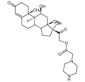 piperazin-1-yl-acetic acid 9-fluoro-11,17-dihydroxy-3,20-dioxo-pregn-5-en-21-yl ester_3893-58-1