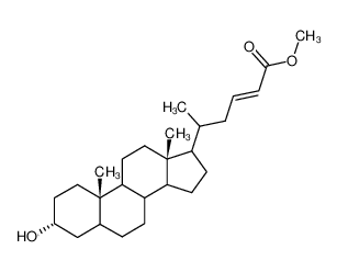 (E)-5-((3R,10S,13R)-3-Hydroxy-10,13-dimethyl-hexadecahydro-cyclopenta[a]phenanthren-17-yl)-hex-2-enoic acid methyl ester_38933-21-0