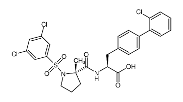 (S)-3-(2'-chloro-[1,1'-biphenyl]-4-yl)-2-((S)-1-((3,5-dichlorophenyl)sulfonyl)-2-methylpyrrolidine-2-carboxamido)propanoic acid_389600-37-7