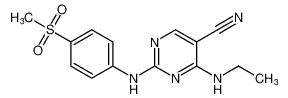 4-(ethylamino)-2-((4-(methylsulfonyl)phenyl)amino)pyrimidine-5-carbonitrile_389604-75-5