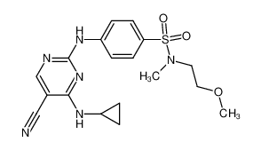 5-Cyano-4-cyclopropylamino-2-{4-[N-(2-methoxyethyl)-N-(methyl)sulphamoyl]anilino}pyrimidine_389605-01-0