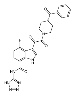 3-(2-(4-benzoylpiperazin-1-yl)-2-oxoacetyl)-4-fluoro-N-(1H-tetrazol-5-yl)-1H-indole-7-carboxamide_389629-16-7