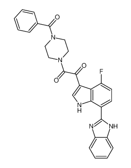 1-[7-(1H-Benzoimidazol-2-yl)-4-fluoro-1H-indol-3-yl]-2-(4-benzoyl-piperazin-1-yl)-ethane-1,2-dione_389629-38-3
