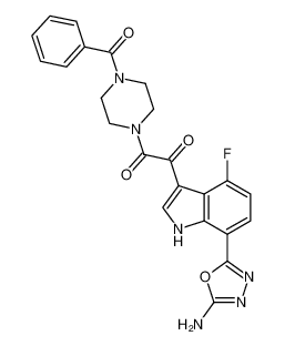 1-[7-(5-Amino-[1,3,4]oxadiazol-2-yl)-4-fluoro-1H-indol-3-yl]-2-(4-benzoyl-piperazin-1-yl)-ethane-1,2-dione_389629-64-5
