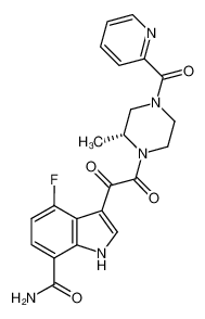 4-Fluoro-3-{2-[2-(R)-methyl-4-(pyridine-2-carbonyl)-piperazin-1-yl]-2-oxo-acetyl}-1H-indole-7-carboxylic acid amide_389630-65-3