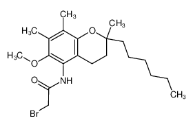 N-(3,4-dihydro-2-hexyl-6-methoxy-2,7,8-trimethyl-2H-1-benzopyran-5-yl)bromoacetamide_389634-15-5