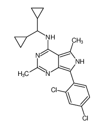 7-(2,4-dichlorophenyl)-N-(dicyclopropylmethyl)-2,5-dimethyl-6H-pyrrolo[3,4-d]pyrimidin-4-amine_389796-27-4