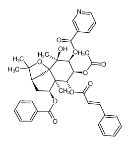 (3R,5S,5aR,6R,7S,8S,9S,9aR)-7-acetoxy-5-(benzoyloxy)-6-(cinnamoyloxy)-9-hydroxy-2,2,5a,9-tetramethyloctahydro-2H-3,9a-methanobenzo[b]oxepin-8-yl nicotinate_389865-15-0