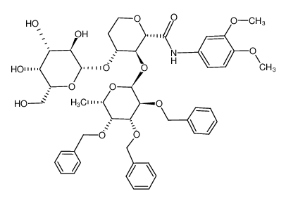 (2S,3S,4R)-4-((2R,3R,4S,5R,6R)-3,4,5-Trihydroxy-6-hydroxymethyl-tetrahydro-pyran-2-yloxy)-3-((2S,3S,4R,5R,6S)-3,4,5-tris-benzyloxy-6-methyl-tetrahydro-pyran-2-yloxy)-tetrahydro-pyran-2-carboxylic acid (3,4-dimethoxy-phenyl)-amide_389868-07-9