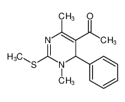 1-(1,4-dimethyl-2-(methylthio)-6-phenyl-1,6-dihydropyrimidin-5-yl)ethan-1-one_389873-79-4