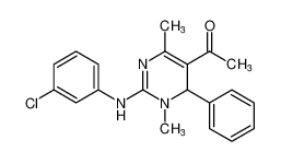 1-(2-((3-chlorophenyl)amino)-1,4-dimethyl-6-phenyl-1,6-dihydropyrimidin-5-yl)ethan-1-one_389873-86-3