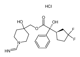 (4-hydroxy-1-(iminomethyl)piperidin-4-yl)methyl (2R)-2-((1R)-3,3-difluorocyclopentyl)-2-hydroxy-2-phenylethanoate monohydrochloride_389889-07-0