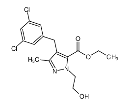 ethyl 4-(3,5-dichlorobenzyl)-1-(2-hydroxyethyl)-3-methyl-1H-pyrazole-5-carboxylate_390355-84-7