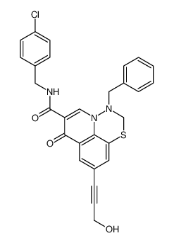 3-benzyl-N-(4-chlorobenzyl)-9-(3-hydroxyprop-1-yn-1-yl)-7-oxo-2,3-dihydro-7H-[1,3,4]thiadiazino[6,5,4-ij]quinoline-6-carboxamide_390369-95-6