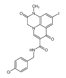 N-(4-chlorobenzyl)-9-iodo-1-methyl-2,7-dioxo-2,3-dihydro-1H,7H-pyrido[1,2,3-de]quinoxaline-6-carboxamide_390372-12-0
