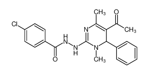N'-(5-acetyl-1,4-dimethyl-6-phenyl-1,6-dihydropyrimidin-2-yl)-4-chlorobenzohydrazide_390388-56-4