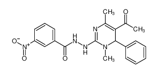N'-(5-acetyl-1,4-dimethyl-6-phenyl-1,6-dihydropyrimidin-2-yl)-3-nitrobenzohydrazide_390388-62-2