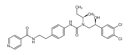 N-(4-(3-((R)-sec-butyl)-3-((S)-2-(3,4-dichlorophenyl)-2-hydroxyethyl)ureido)phenethyl)isonicotinamide_390405-46-6