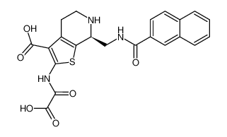 7-(S)-(((Naphthalene-2-carbonyl)amino)methyl)-2-(oxalyl-amino)-4,5,6,7-tetrahydro-thieno[2, 3-c]pyridine-3-carboxylic acid_390426-03-6