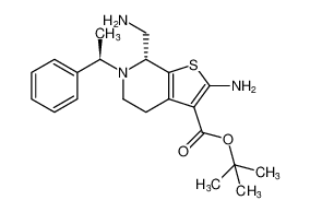 tert-butyl (R)-2-amino-7-(aminomethyl)-6-((R)-1-phenylethyl)-4,5,6,7-tetrahydrothieno[2,3-c]pyridine-3-carboxylate_390426-72-9